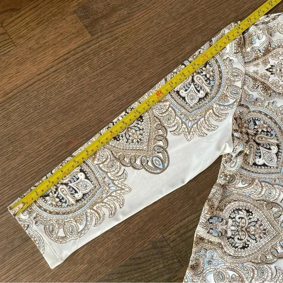 J. McLaughlin Catalina Cloth Block Paisley/Medallion 3/4 Sleeve Top XL - Picture 8 of 10